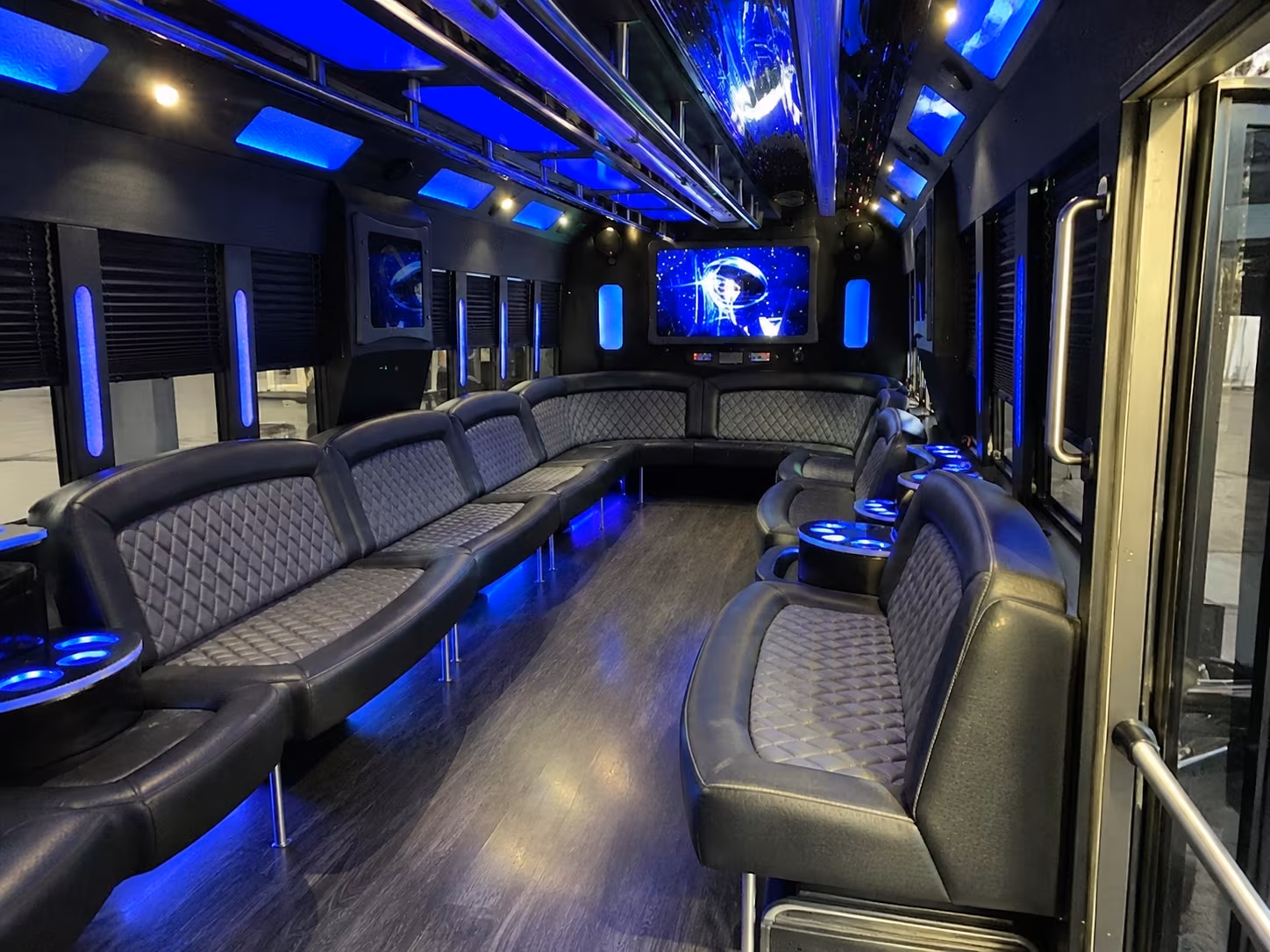 loveland 28 passenger party bus interior