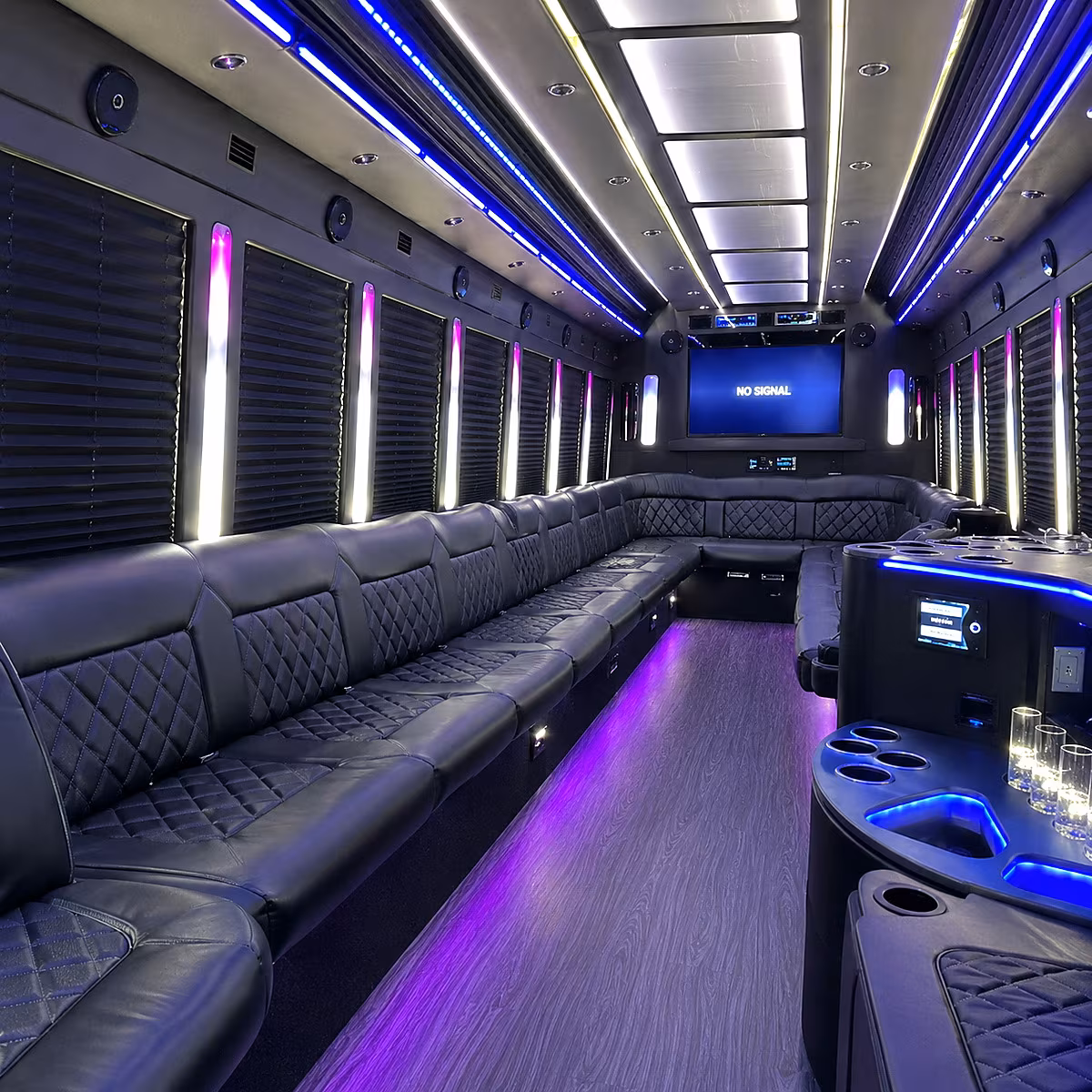 loveland 30 passenger party bus inside