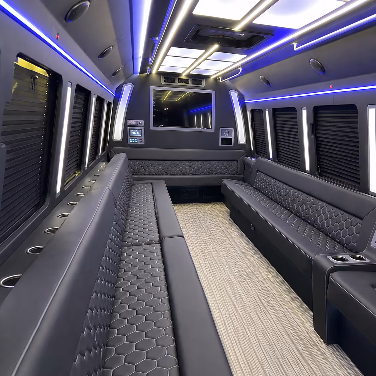 loveland 40 passenger party bus inside