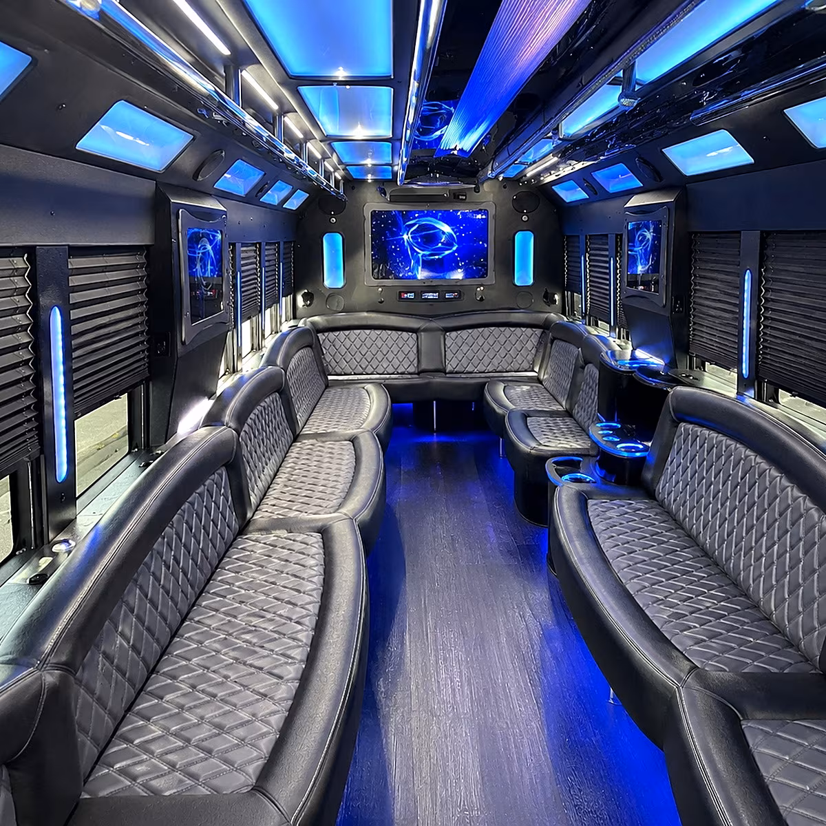 loveland 50 passenger party bus interior